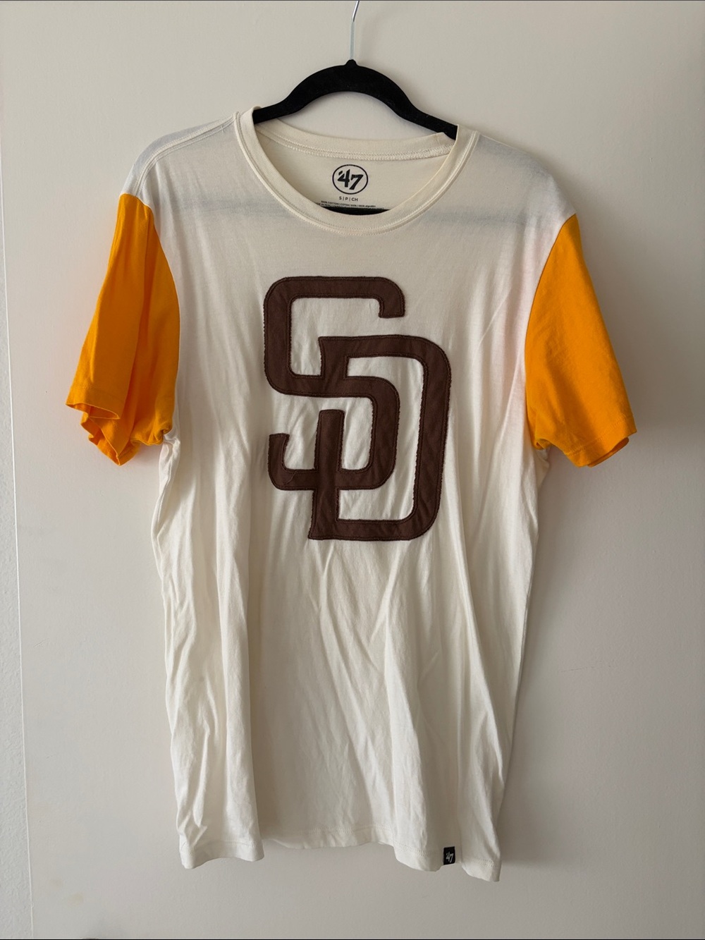 '47 Brand Padres Cream and Brown SD Logo Cotton Tee